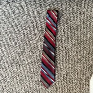 NWT Calvin Klein Red Striped Tie